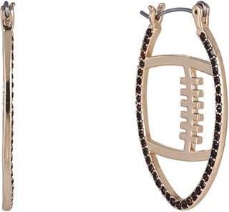 Hallmark Game Day Stone Football Hoop Earrings in Brown at Nordstrom
