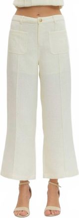 Entro Front Patched Pocket Pants In Ivory