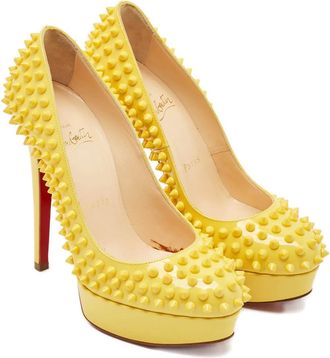 Christian Louboutin Pumps Bianca con plateau - Giallo