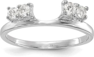 Diamond2Deal 14k White Gold Lab Grown Diamond Wedding Band Ring 0.3Ct Clarity- VS Color- G-H