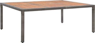 vidaXL Mesa De Jard&iacute;n Rat&aacute;n Pe Y Madera De Acacia Gris 200x150x74 Cm Vidaxl