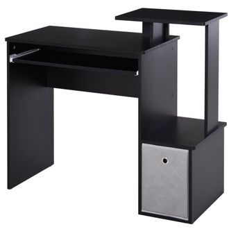 Carter's Computer Desk with Sliding Keyboard Tray Storage Drawer Shelf Home Office Workstation Black - CARTER | TJ Hughes