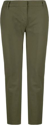 Bomboogie Slim-Fit Stretch Chino Broek - Dames - Slim Fit Broeken - Groen - 2XS - Katoen - Broeken