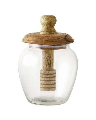Bella Maison Eden Glass Honey Jar With Mango Wood Lid