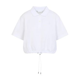 Moncler Polo Shirts, female, White, Size: XS Short Sleeve Polo Shirt