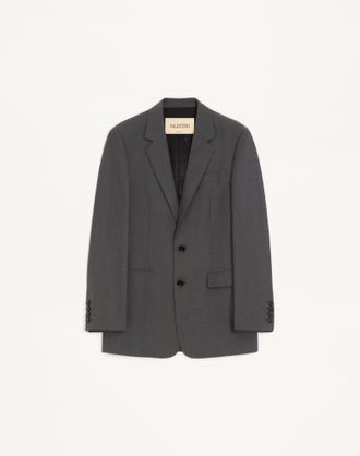 Valentino Giacca monopetto Valentino in lana Uomo GRIGIO SCURO 44