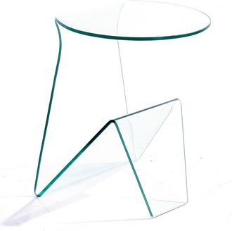 Oresteluchetta Mesa auxiliar/noche vidrio curvado transparente 55x46x40 cm