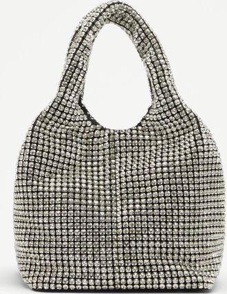 Russell & Bromley GLISTEN TOTE Womens Silver Rhinestone Crystal Bucket Bag