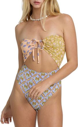 Billabong Soul Stoke Andrew Cutout One-Piece Swimsuit in Twilight Blue at Nordstrom, Size X-Small