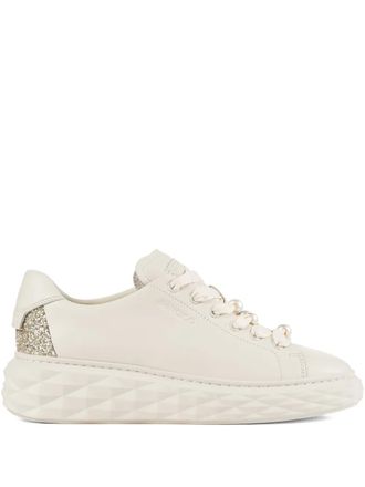 Jimmy Choo London Diamond Light Maxi F sneakers met parel - Beige