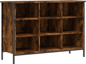 vidaXL Shoe Cabinet Smoked Oak 100x35x70 cm Engineered Wood Vidaxl