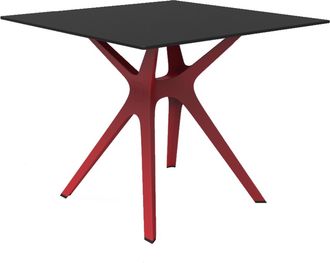 Resol Mesa Cuadrada 90x90 Vela S Resol Madera Pl&aacute;stico Rojo Negro