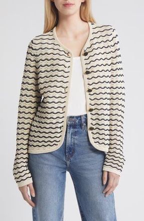 Rag & Bone Elisa Stripe Cardigan in Turtledove at Nordstrom Rack, Size X-Small