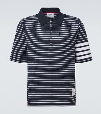 Thom Browne 4-Bar striped cotton polo shirt