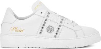 Philipp Plein Sneakers in pelle con borchie - Bianco