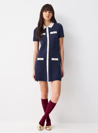 Twik Womens Jewel-button knit dress