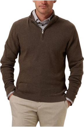Matinique Bruine Half-Zip Trui voor Heren - Heren - Coltruien - Bruin - S - Truien & Vesten