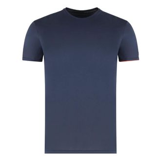 Roberto Ricci Design Crew-neck Cotton Blend T-shirt with Side Slits - male - RRD - T-Shirts - Blue - 2XL - Tops