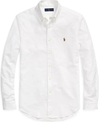 Ralph Lauren Slim Fit Oxford Overhemd - Heren - Casual Overhemden - Wit - 2XL - Katoen - Overhemden