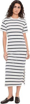 Barbour Selena Midi Dress Womens Dress Cloud/Navy Stripe : 14, Cotton/Elastane