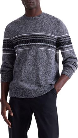 Bugatchi Chest Stripe Merino Wool Sweater in Platinum at Nordstrom, Size Xx-Large