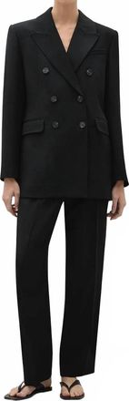 A.Emery Blanche Double-Breasted Blazer In Black