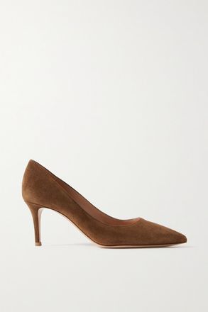Gianvito Rossi Décolleté In Camoscio Gianvito 70 - Marrone