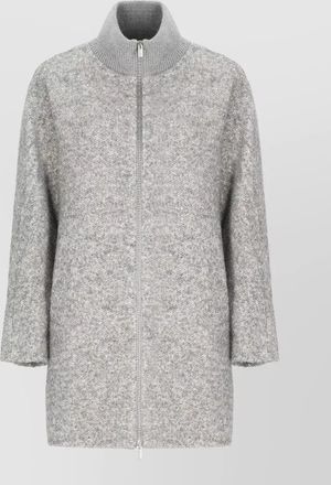 PESERICO ribbed collar sequin coat