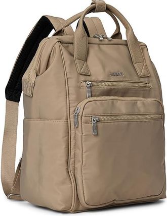 Baggallini Chelsea Laptop Backpack Shoulder Handbags Taupe Twill, Polyester