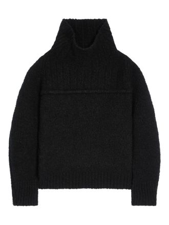 Dries Van Noten high-neck wool sweater - Black