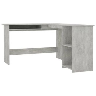 Berkfield Home L-Shaped Corner Desk Concrete Grey 120x140x75 cm Engineered Wood | Size: 120 x 140 x 75 cm