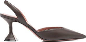 Amina Muaddi Holli Leather Slingback Pumps