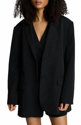 Kenneth Cole Oversize Luxe Twill Jacket In Black
