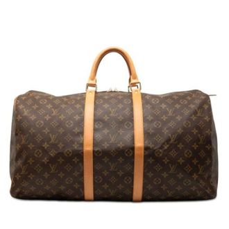 Louis Vuitton Pre-owned Weekend Bags, female, Brown, Size: ONE SIZE Pre-owned Keepall 55