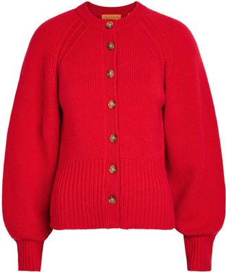 Guest In Residence Sculpted Cashmere Cardigan - Red - S (UK8-10 / S)