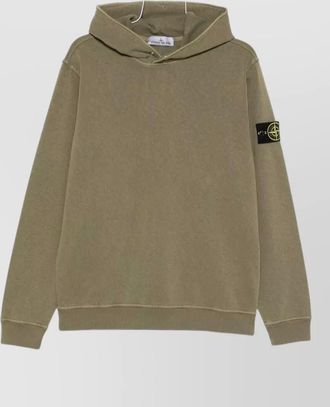 Stone Island cotton logo hoodie