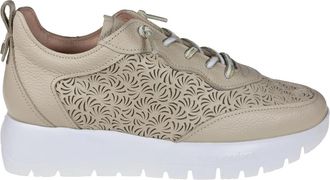 Wonders Beige Leren Cairo Sneaker - Dames - Sneakers - Beige - 42 EU - Leer - Schoenen