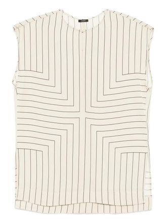 Joseph geometric-striped top - women - Silk/Viscose/Elastane - 40 - Neutrals