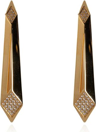 Versace Accessoires, Dames, Geel, ONE Size, Blade Kristallen Oorbellen