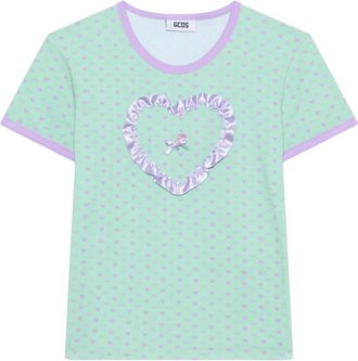 GCDS Gcds, Tops, Dames, Groen, S, Katoen, Polly Pocket all over slim t-shirt
