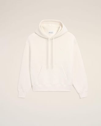 Ami White Cotton Embossed Ami De Coeur Hoodie White - XXXL - Unisex