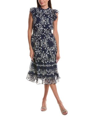 CeCe by Cynthia Steffe Cece Flutter Sleeve Smocked Waist Midi Dress
