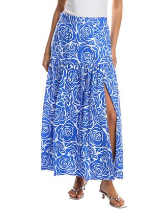 Milly Noemi Poplin Tiered Maxi Skirt