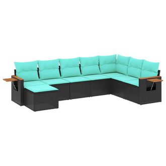 vidaXL Vidaxl - Set Divani Da Giardino Con Cuscini 8 Pz Nero In Polyrattan