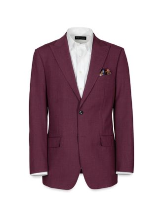 Paul Fredrick Wool Stretch Bengaline Peak Lapel Suit Jacket