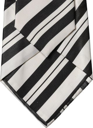 Dolce & Gabbana Silk Striped Necktie - Black