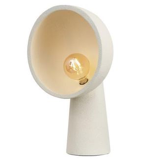 Jonathan Y Designs Claude 17.5 Contemporary Minimalist Resin Half-Globe Column LED Table Lamp in Cream at Nordstrom