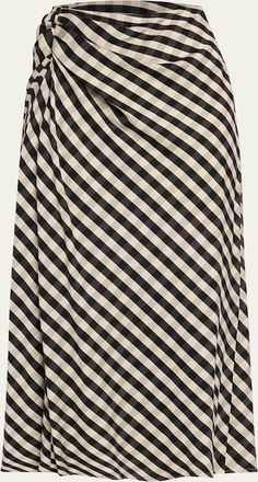 A.L.C. Jean Check Midi Skirt