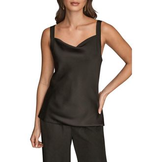DKNY Cowl Neck Camisole in Black at Nordstrom, Size Small