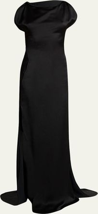 Victoria Beckham Sleeveless Satin Slit Gown